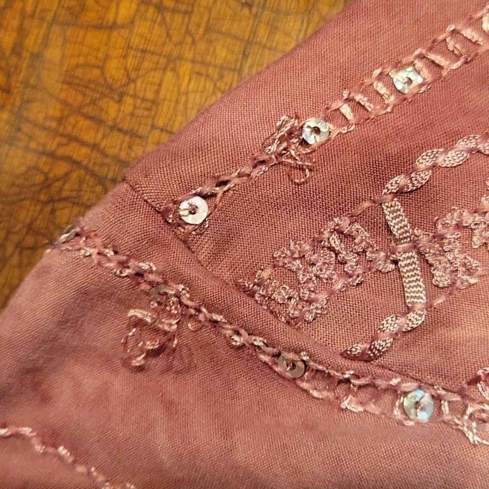SHANNON FORD Dusty Pink Embroidered Beaded Sequin Batik Tunic - Picture 9 of 13